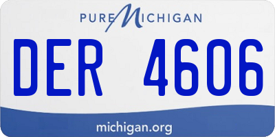 MI license plate DER4606