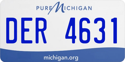 MI license plate DER4631