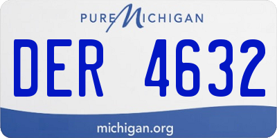 MI license plate DER4632