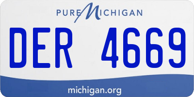 MI license plate DER4669