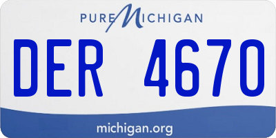 MI license plate DER4670