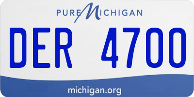 MI license plate DER4700