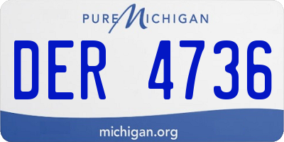 MI license plate DER4736