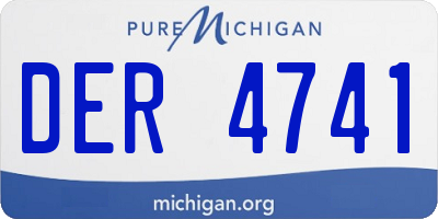 MI license plate DER4741