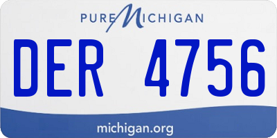 MI license plate DER4756