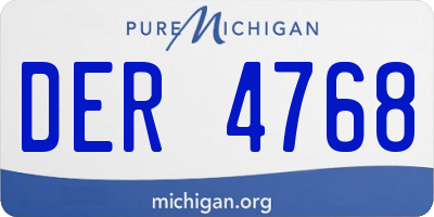 MI license plate DER4768