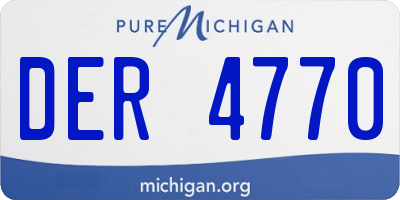 MI license plate DER4770