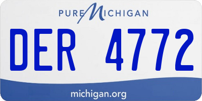 MI license plate DER4772