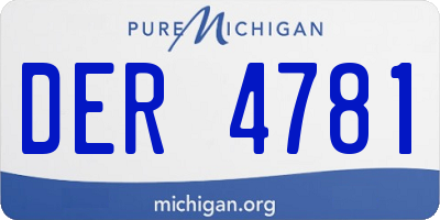 MI license plate DER4781