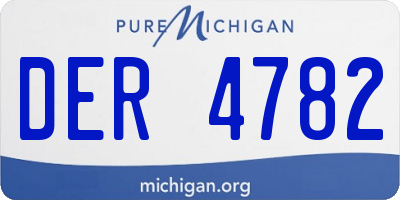 MI license plate DER4782