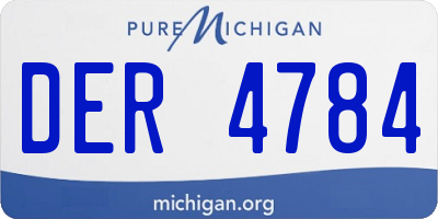 MI license plate DER4784