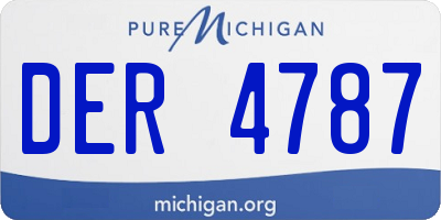 MI license plate DER4787