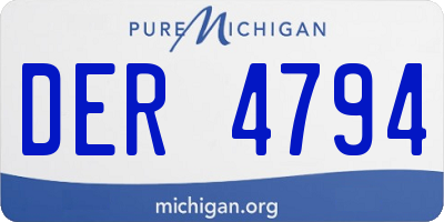 MI license plate DER4794