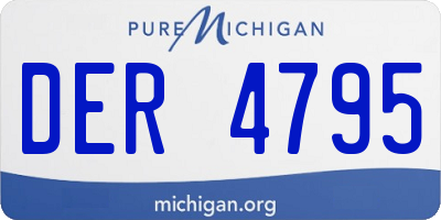 MI license plate DER4795