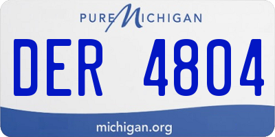 MI license plate DER4804