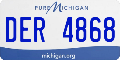 MI license plate DER4868