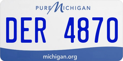 MI license plate DER4870