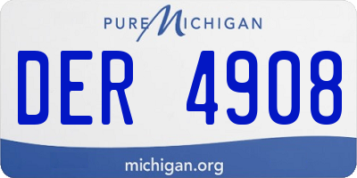 MI license plate DER4908