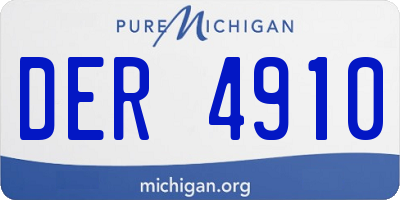 MI license plate DER4910
