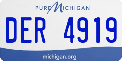 MI license plate DER4919