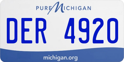 MI license plate DER4920