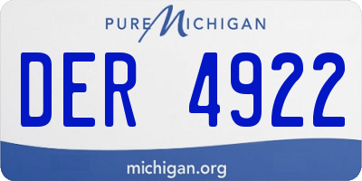 MI license plate DER4922