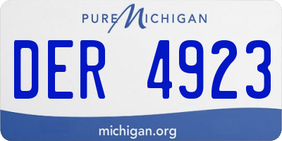 MI license plate DER4923