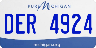 MI license plate DER4924