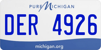MI license plate DER4926