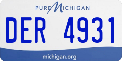 MI license plate DER4931