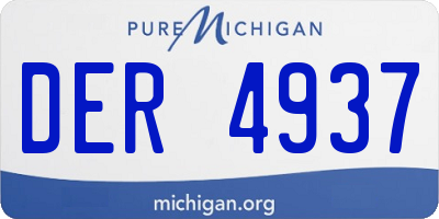 MI license plate DER4937