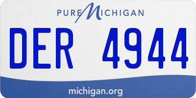 MI license plate DER4944