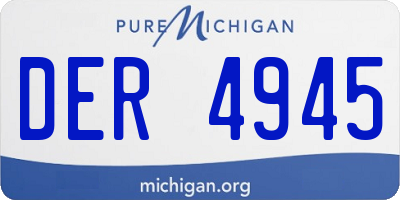 MI license plate DER4945