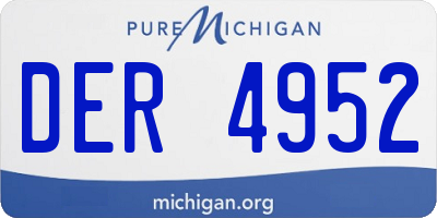 MI license plate DER4952
