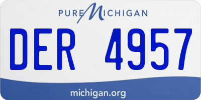 MI license plate DER4957
