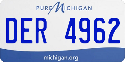 MI license plate DER4962