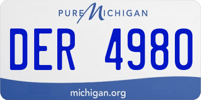MI license plate DER4980