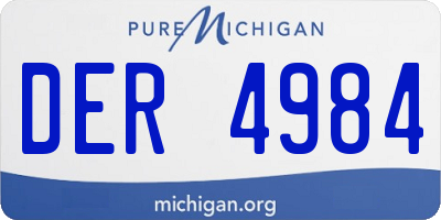 MI license plate DER4984