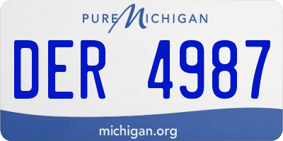 MI license plate DER4987