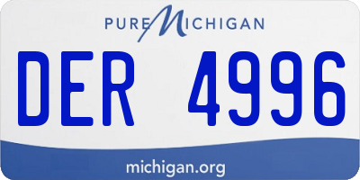 MI license plate DER4996