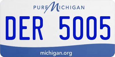 MI license plate DER5005