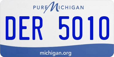 MI license plate DER5010