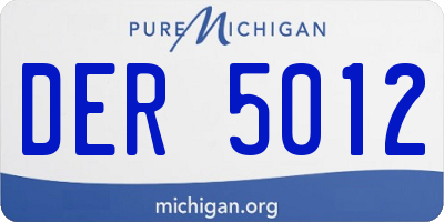 MI license plate DER5012