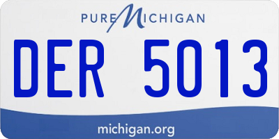 MI license plate DER5013