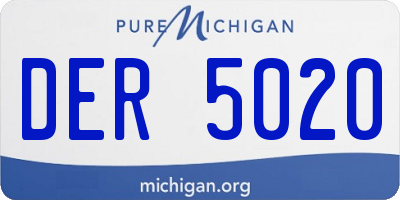 MI license plate DER5020