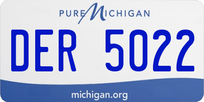 MI license plate DER5022