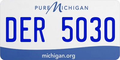 MI license plate DER5030