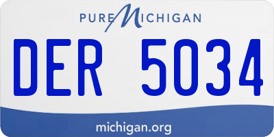 MI license plate DER5034