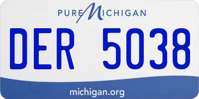 MI license plate DER5038