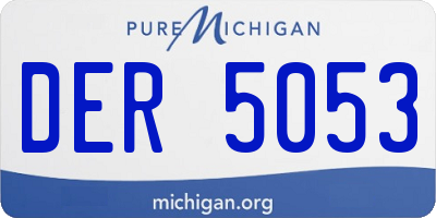 MI license plate DER5053